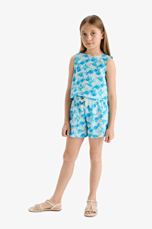 DeFacto Kız Çocuk Beli Lastikli Desenli Şort D7615A825HSBE349