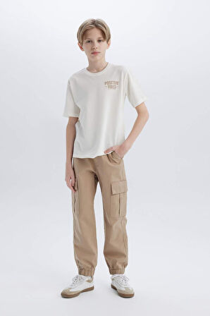 Erkek Çocuk Kargo Jogger Standart Paça Gabardin Pantolon