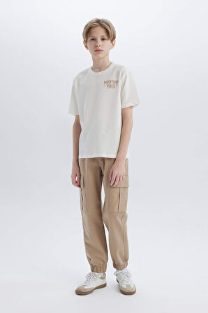 Erkek Çocuk Kargo Jogger Standart Paça Gabardin Pantolon