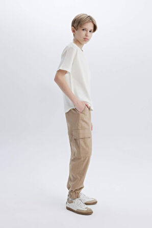 Erkek Çocuk Kargo Jogger Standart Paça Gabardin Pantolon