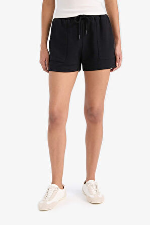 DeFacto Regular Fit Esnek Belli Bağcıklı Bermuda Şort D3327AX25SPBK81