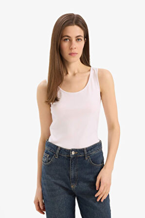	Slim Fit Dar Kesim U Yaka Basic Düz Atlet