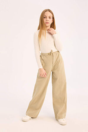 Kız Çocuk Wide Leg Geniş Paça Pamuklu Pantolon