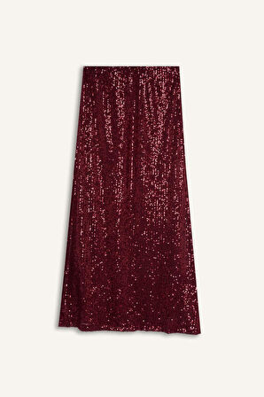 Yılbaşı Temalı A Kesim Normal Bel Tül Maxi Etek