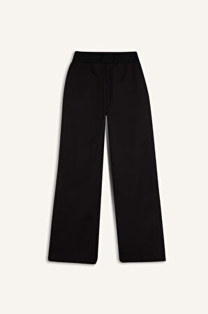 DeFactoFit Wide Leg Cepli Geniş Bol Paça Standart Boy Beli Lastikli Pike Eşofman Altı