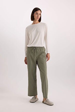 DeFacto Fall in Love Desenli Beli Lastikli Poplin Pijama Altı E3039AX24WNKH172
