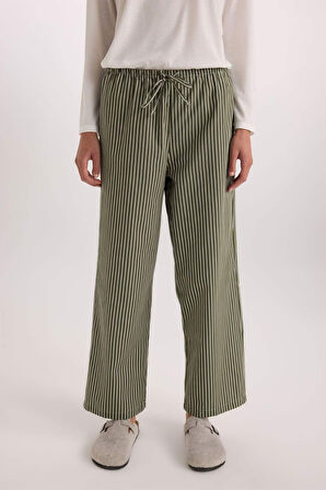 DeFacto Fall in Love Desenli Beli Lastikli Poplin Pijama Altı E3039AX24WNKH172