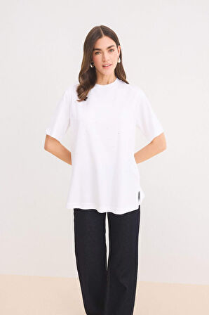 Regular Fit Bisiklet Yaka Kısa Kollu Tunik