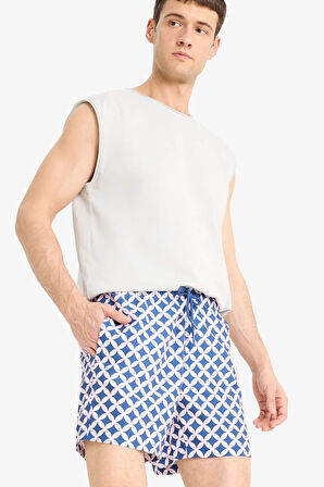 DeFacto Desenli File Astarlı Kısa Boy Deniz Şortu E1029AX25HSPN155
