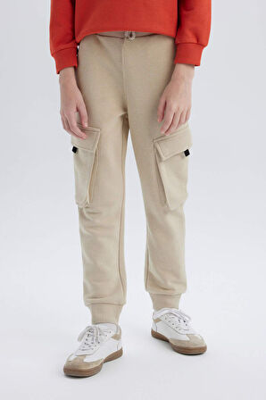 DeFacto Erkek Çocuk Beli Paçası Lastikli Kargo Cepli Jogger Eşofman Altı D8574A825SPBG670