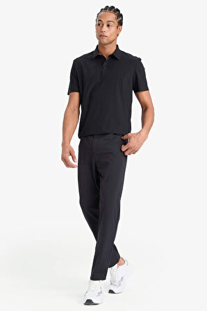 DeFactoFit Slim Fit Dar Kesim Standart Paça Esnek Multifonksiyonel Dokuma Sporcu Pantolon E3333AX25SPBK81