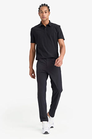 DeFactoFit Slim Fit Dar Kesim Standart Paça Esnek Multifonksiyonel Dokuma Sporcu Pantolon E3333AX25SPBK81