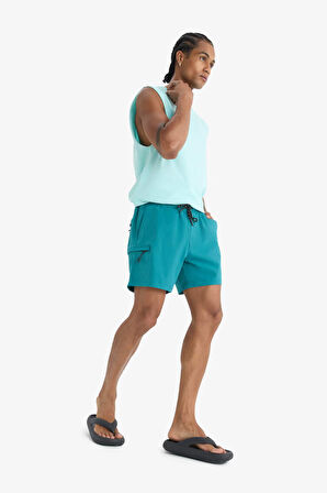 DeFactoFit Baskılı Esnek Dokulu Kısa Boy Sporcu Deniz Şortu C5138AX25HSGN194