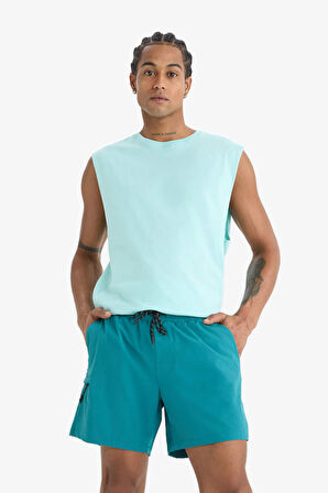 DeFactoFit Baskılı Esnek Dokulu Kısa Boy Sporcu Deniz Şortu C5138AX25HSGN194