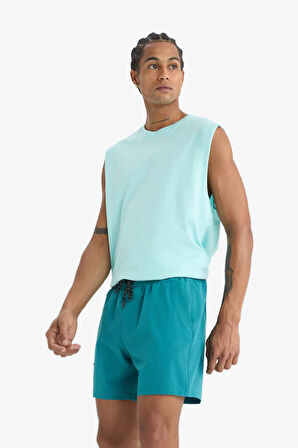 DeFactoFit Baskılı Esnek Dokulu Kısa Boy Sporcu Deniz Şortu C5138AX25HSGN194