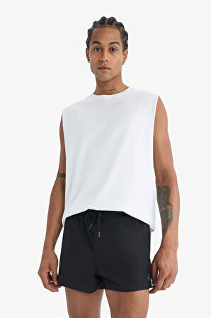 DeFactoFit Andy Baskılı Esnek Dokulu Kısa Boy Sporcu Deniz Şortu B5987AX25HSBK81