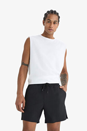 DeFactoFit Sporcu Baskılı Esnek Dokulu Kısa Boy Deniz Şortu B5952AX25HSBK81