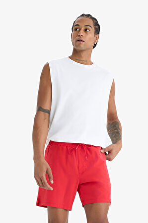 DeFactoFit Sporcu Baskılı Esnek Dokulu Kısa Boy Deniz Şortu B5952AX25HSRD286