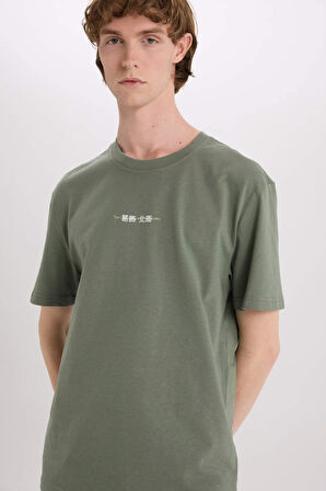 Art Hokusai Regular Fit Bisiklet Yaka Baskılı Kısa Kollu Tişört