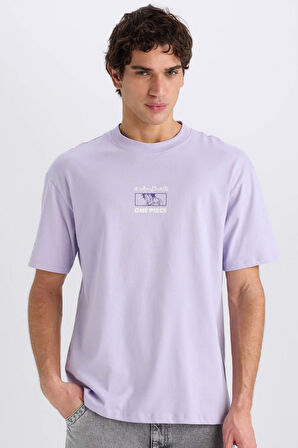 DeFacto %100 Pamuk One Piece Boxy Fit Bisiklet Yaka Sırt Baskılı Kısa Kollu Tişört B8097AX25SPPR33