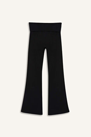 Kız Çocuk Basic Düz İspanyol Paça Tayt