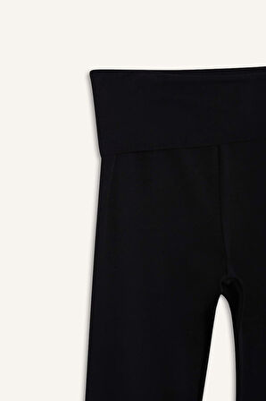 Kız Çocuk Basic Düz İspanyol Paça Tayt