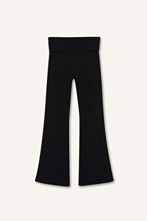 Kız Çocuk Basic Düz İspanyol Paça Tayt