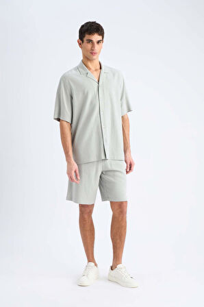 DeFacto Relax Fit Yazlık Keten Karışımlı Şort D8835AX25SMKH514