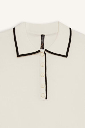 Fitted Polo Yaka Kısa Kollu Triko Tişört