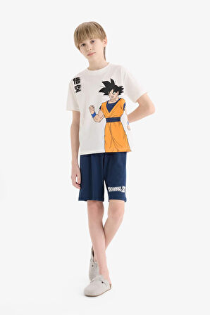 DeFacto Erkek Çocuk Dragon Ball Pijama Takımı Kısa Kollu Üst Beli Lastikli Şort E0337A825SMWT32