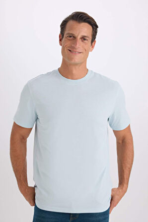 DeFacto New Regular Fit Bisiklet Yaka Basic Düz %100 Pamuk Kısa Kollu Tişört V7699AZ25SPBE506