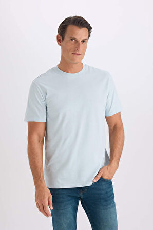 DeFacto New Regular Fit Bisiklet Yaka Basic Düz %100 Pamuk Kısa Kollu Tişört V7699AZ25SPBE506