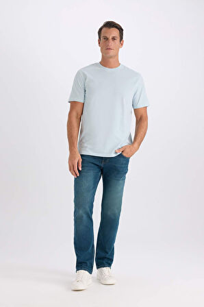 DeFacto %100 Pamuk New Regular Fit Bisiklet Yaka Basic Düz Kısa Kollu Tişört V7699AZ25SPBE506