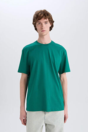 DeFacto New Regular Fit Bisiklet Yaka Basic Düz %100 Pamuk Kısa Kollu Tişört V7699AZ25SPGN850