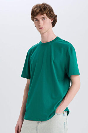 DeFacto New Regular Fit Bisiklet Yaka Basic Düz %100 Pamuk Kısa Kollu Tişört V7699AZ25SPGN759