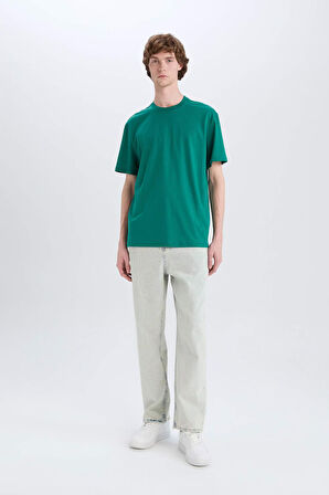 DeFacto New Regular Fit Bisiklet Yaka Basic Düz %100 Pamuk Kısa Kollu Tişört V7699AZ25SPGN759