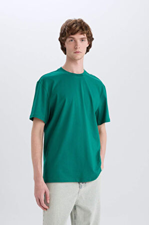 DeFacto New Regular Fit Bisiklet Yaka Basic Düz %100 Pamuk Kısa Kollu Tişört V7699AZ25SPGN759