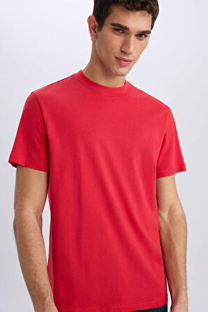DeFacto New Regular Fit Bisiklet Yaka Basic Düz %100 Pamuk Kısa Kollu Tişört V7699AZ25SPRD79