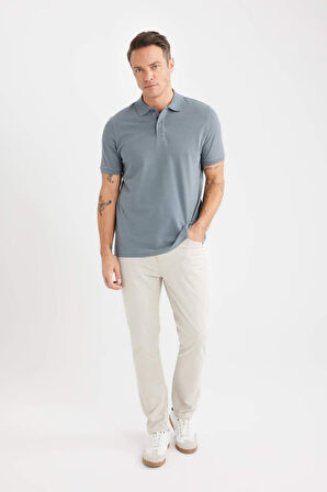 DeFacto Regular Fit Kısa Kollu Basic Düz Pike Kumaş Polo Tişört C1293AX25SPGR314