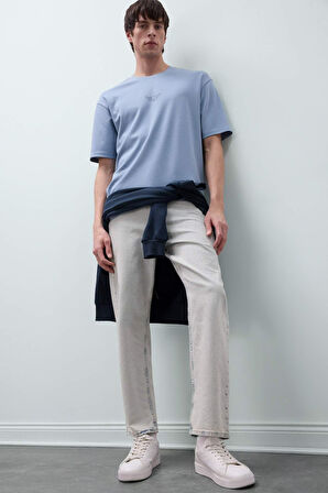 DeFacto Boxy Fit Bisiklet Yaka Ütü Gerektirmeyen Nefes Alabilen Baskılı Kısa Kollu Ağır Kumaş Tişört D5518AX25SPBE299