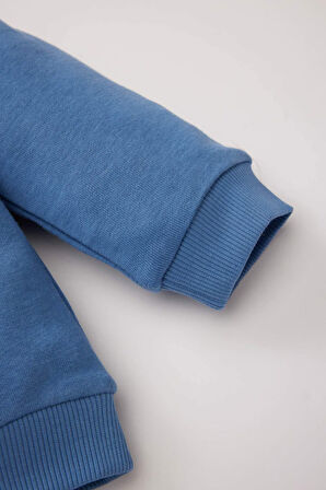 DeFacto Erkek Bebek Bisiklet Yaka Baskılı Sweatshirt D7905A525SPBE534