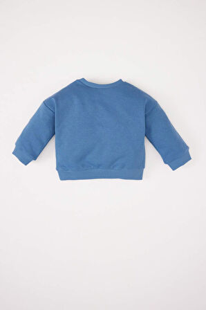 DeFacto Erkek Bebek Bisiklet Yaka Baskılı Sweatshirt D7905A525SPBE534
