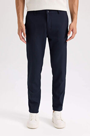 DeFacto Twill Chino Kumaş Pantolon Slim Fit Dar Kesim Dar Paça Basic Düz Cepli B2091AX24AUNV64