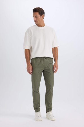 DeFacto %100 Pamuk Yazlık Jogger Chino Pantolon Beli Bağcıklı Cepli Düz Paça Z9933AZ25SPKH430