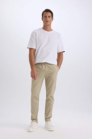 DeFacto %100 Pamuk Yazlık Jogger Chino Pantolon Beli Bağcıklı Cepli Düz Paça Z9933AZ25SPKH430