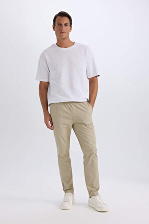 DeFacto %100 Pamuk Yazlık Jogger Chino Pantolon Beli Bağcıklı Cepli Düz Paça Z9933AZ25SPKH430