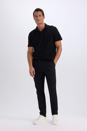 DeFacto %100 Pamuk Yazlık Jogger Chino Pantolon Beli Bağcıklı Cepli Düz Paça Z9933AZ25SPBK81