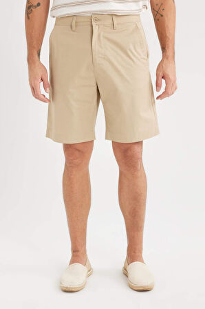 %100 Pamuk Regular Fit Gabardin Bermuda Şort