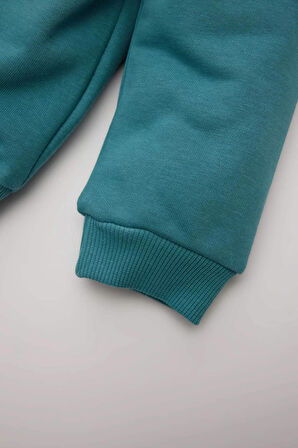 DeFacto Erkek Bebek 2'li Takım Bisiklet Yaka Baskılı Sweatshirt Beli Lastikli Eşofman Altı D7909A525SPBE805