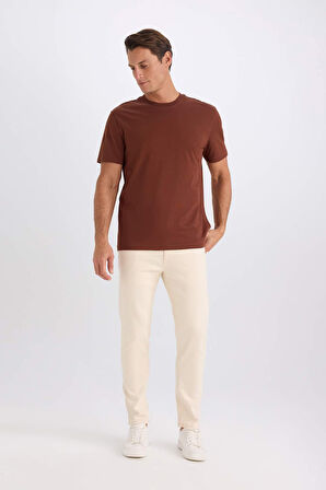 DeFacto New Regular Fit Bisiklet Yaka Basic Düz %100 Pamuk Kısa Kollu Tişört V7699AZ25SPBN319